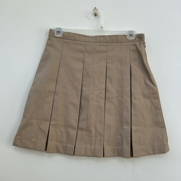 Lands end school uniform khaki  box pleat pleated  skirt #schooluniform #skirt - Picture 2 of 6